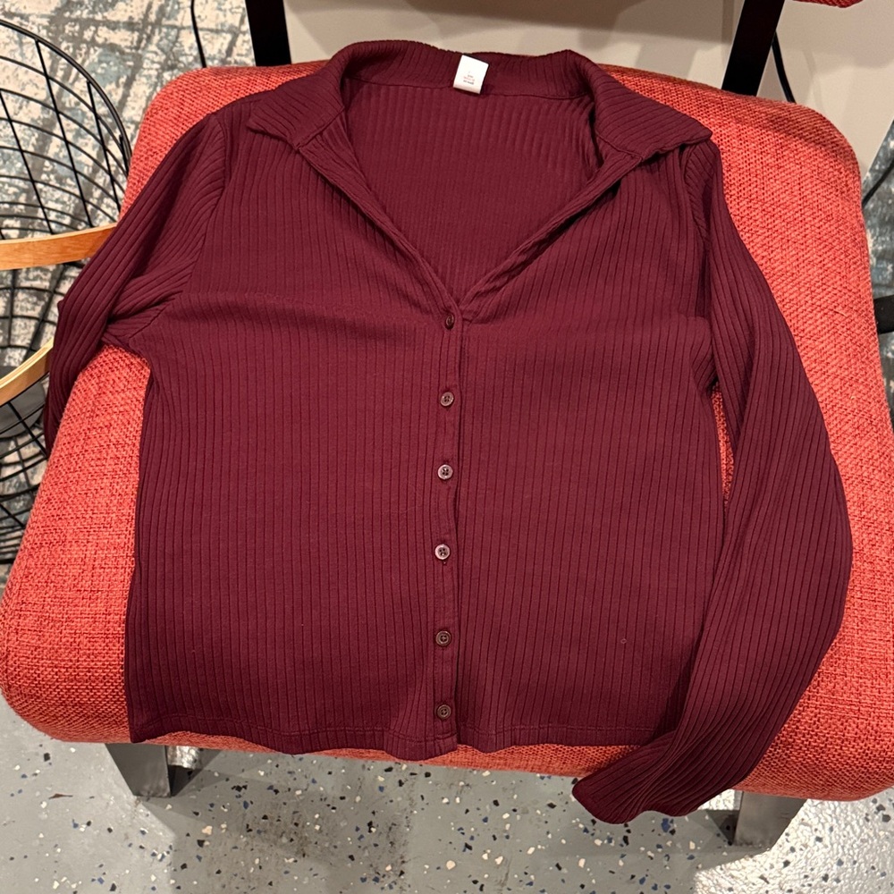 Old Navy Burgundy Button Down Shirt